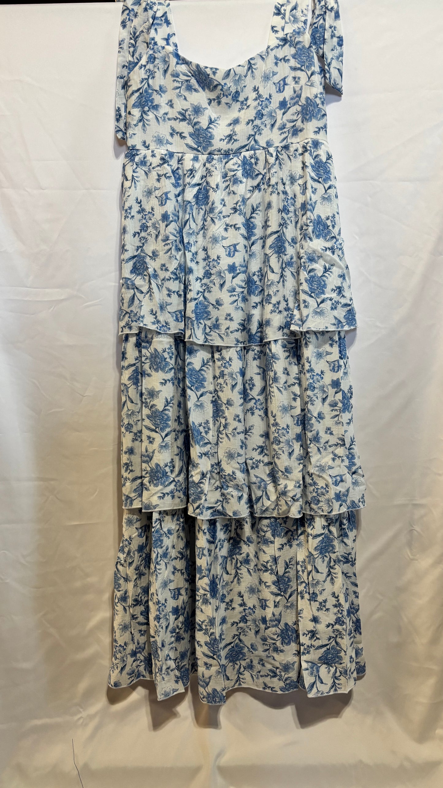 Blue Floral Midi Dress