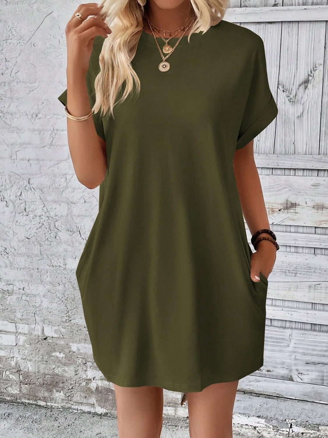 T-Shirt Dress Army Green