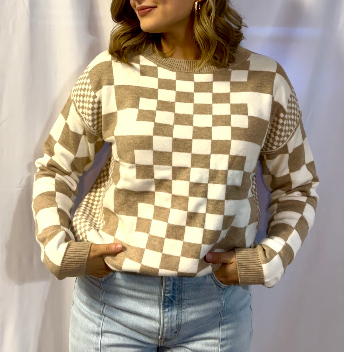 Skater Vibes Tan Sweater