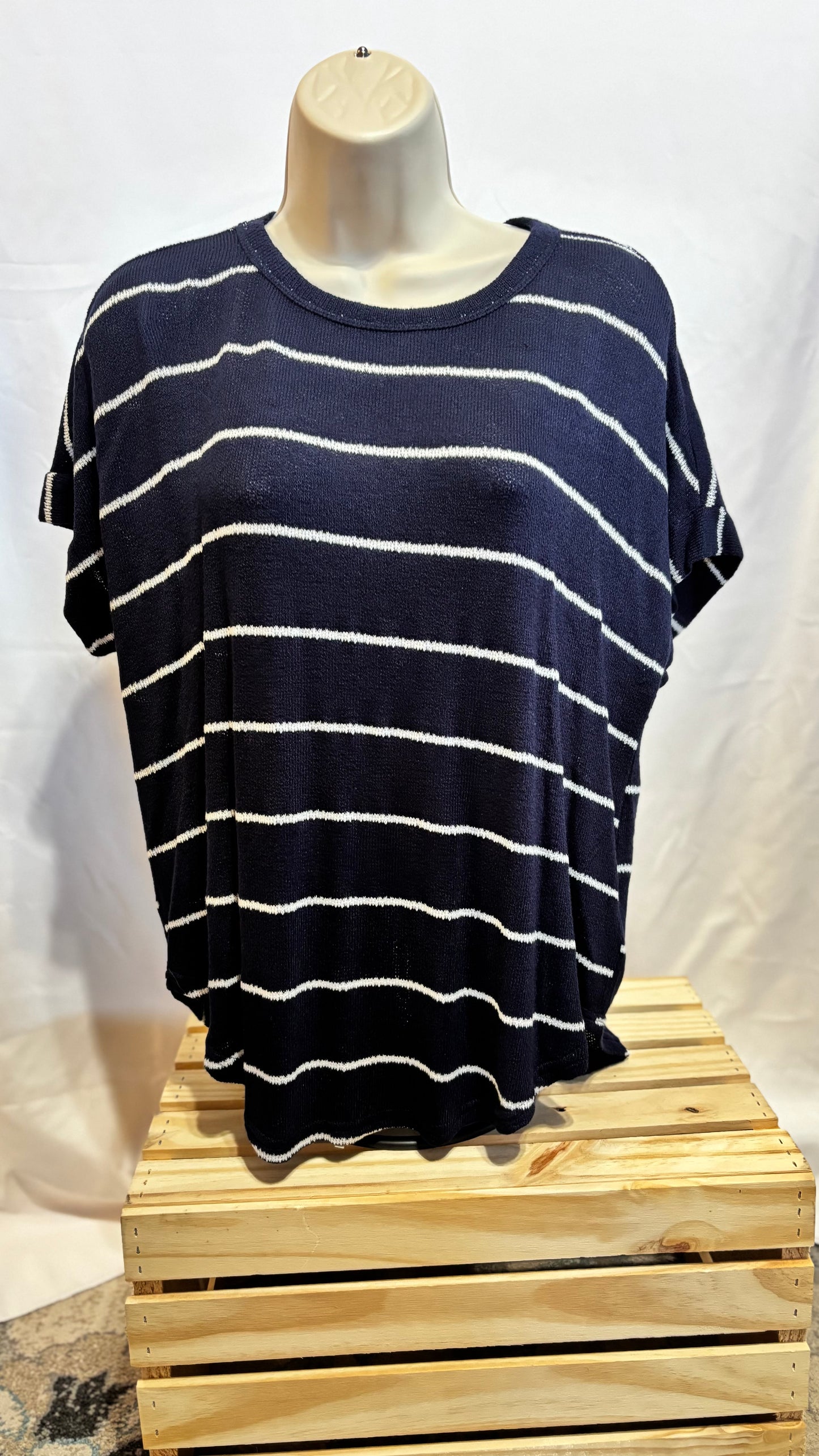 Navy Knit Top