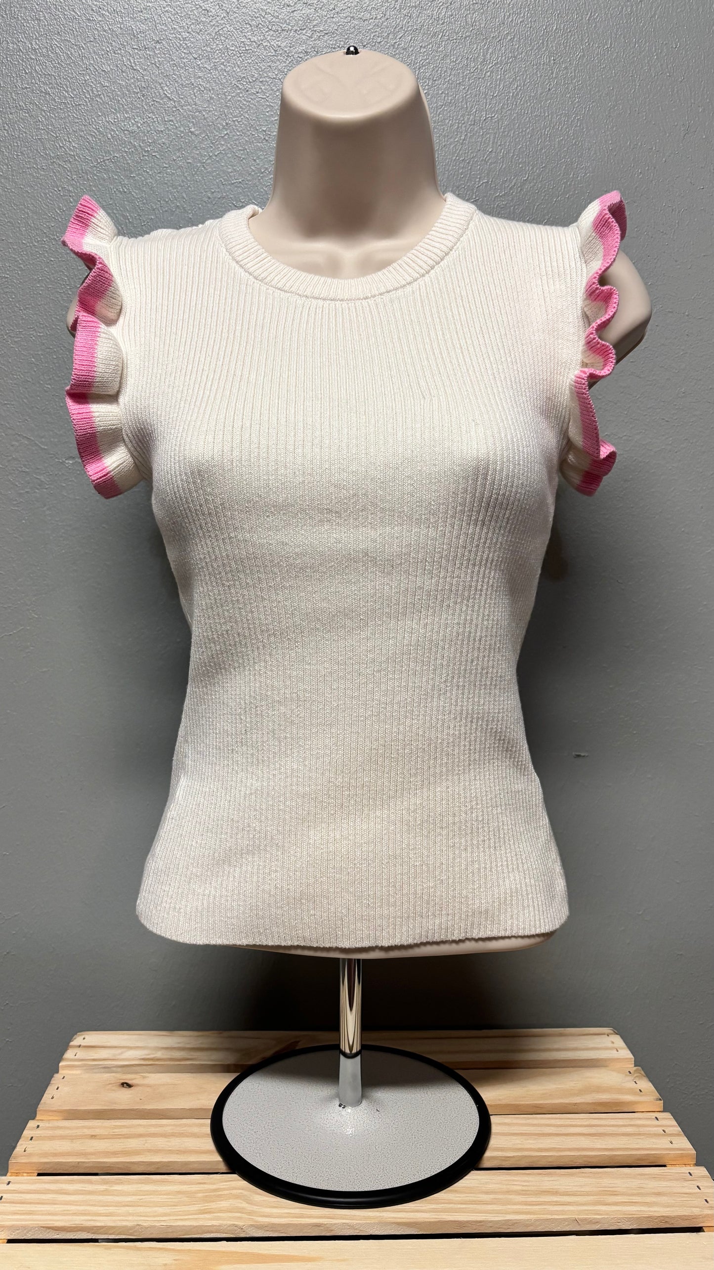 Pink Ruffle Sleeve Top